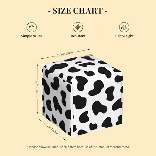 Tissue Box Cover,Black and White Cow Print Leather Tissue Box Holder Square Facial Paper Case Organizer Dispenser for Bathroom Vanity Countertop Tabletop Car Office - color: Color10