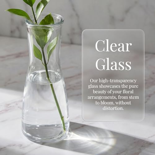 Set of 12 Small Glass Bud Vases, 6 Oz Mini Flower Vases Set | Clear Decorative Vases Table Centerpieces for Wedding, Single Stem Flowers, Dining Room Party Decor