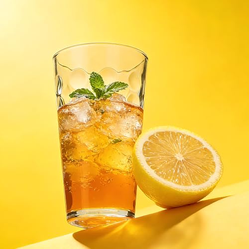 Mapoxy 16 Oz Vintage Hobnail Highball Glass Cups, 12 Pack | Textured Drinking Glasses for Water, Juice, Beer, Iced Tea, Cocktails, Clear Glasswares for Home&Bar Use, Dishwasher Safe