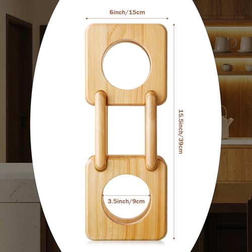 Novabright Detachable Wood Wine Rack Countertop 3 Bottle Display Stand Holder, Modern Tabletop Wine Bottle Holder for Home Bar, Kitchen & Dining Room Decor, Stylish Storage or Sculptural Accent