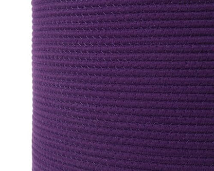 16"x20" Extra Large Cotton Rope Basket with Zipper Lid, Woven Laundry Hamper and Blanket Storage Basket, Round Clothes Bin for Living Room Bedroom, Purple - color: All Purple