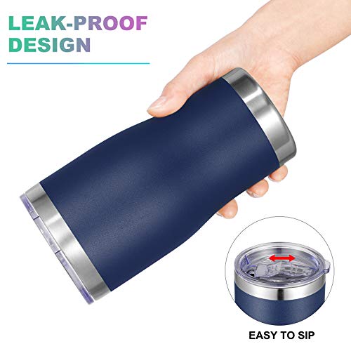 VEGOND 20oz Tumbler Stainless Steel Tumbler Cup with Lid And Straw Vacuum Insulated Double Wall Travel Coffee Mug(Navy Blue 12 Pack) - color: Navy Blue, size: 12 Count (Pack of 1)