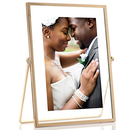 Lawrence Frames Metal Easel Float Picture Frame, 4x6, Gold - color: Gold, size: 4x6