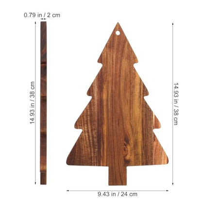 Luxshiny Christmas Tree Charcuterie Board: 15Inch Wooden Cutting Board Xmas Tree Serving Platter for Cheese Fruit Bread Snack Dessert Candy Sushi