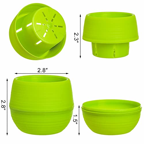 Elsjoy 30 Pack Mini Succulent Pot, 3 Inch Plastic Seed Starter Pots Small Cute Succulent Planter with Drainage for Indoor & Outdoor Plants, Home Decor, Free Assembly