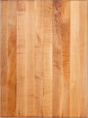 John Boos RA-Board Series Rectangular Wooden Maple Cutting Board 24”x18” – 2.25” Thick, 30-lb Reversible Butcher Block with Edge-Grain & Finger Grips – Made in the USA - color: Maple, size: 24"L x 18"W