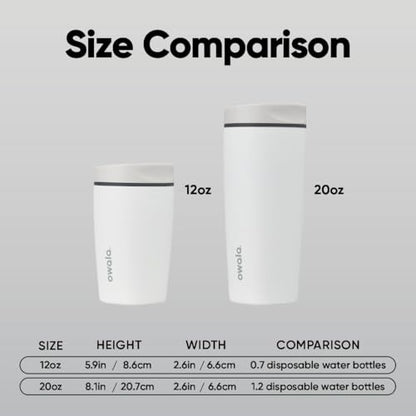 Owala SmoothSip Slider Insulated Stainless Steel Coffee Tumbler, Reusable Iced Coffee Cup, Hot Coffee Travel Mug, BPA Free 12 oz, Peachy Keen - color: Peachy Keen, size: 12 Ounces, style: No Handle