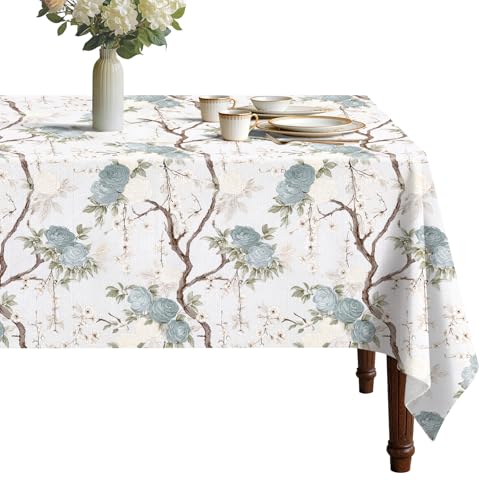 French Country Vinyl Tablecloth with Flannel Backing for Rectangle Tables | Waterproof, Stain Resistant, Wrinkle Free Vinyl Tablecloth with Easy Wipeable Surface for Kitchen Dining and Party Use - color: French Country, size: 84" x 60" (Rectangular)
