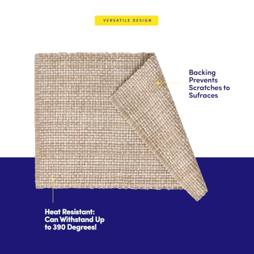 Sweet Home Collection 100% Cotton Placemats for Dining Room Rectangle Two Tone Woven Fabric 13" x 19" Soft Durable Table Mat Set, Set of 6, Taupe - color: Taupe, size: Rectangle 13" x 19"