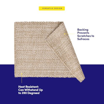 Sweet Home Collection 100% Cotton Placemats for Dining Room Rectangle Two Tone Woven Fabric 13" x 19" Soft Durable Table Mat Set, Set of 6, Taupe - color: Taupe, size: Rectangle 13" x 19"