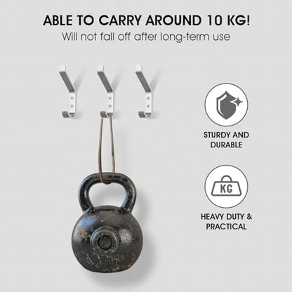 GlazieVault Coat Hooks – Door Hook (5 Pack) - Heavy Duty Wall Mounted - Premium Design Rust Free Hooks - style: Flat Hooks Silver P-05