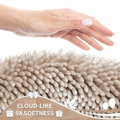 Yimobra Non-Slip Extra Thick Chenille Bath Mats, Soft Absorbent Machine Washable Quick Dry Rugs for Bathroom Tub and Shower