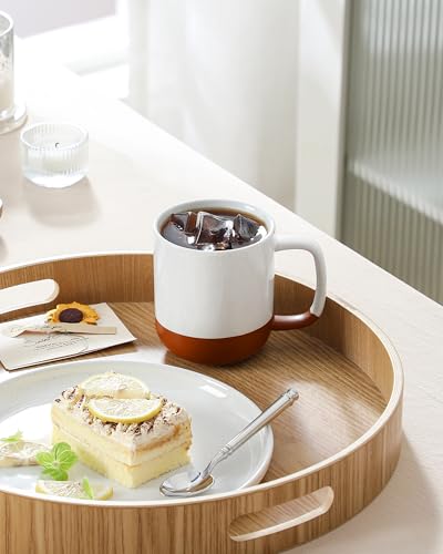 MALACASA Ceramic Coffee Mugs Set of 4, 11oz Coffee Cups, Modern Farmhouse Mugs for Coffee, Latte, Tea, Hot Chocolate, Cappuccino, Milk, Microwave & Dishwasher Safe, Khaki White, Series TARA - color: Khaki White, size: 11 Oz