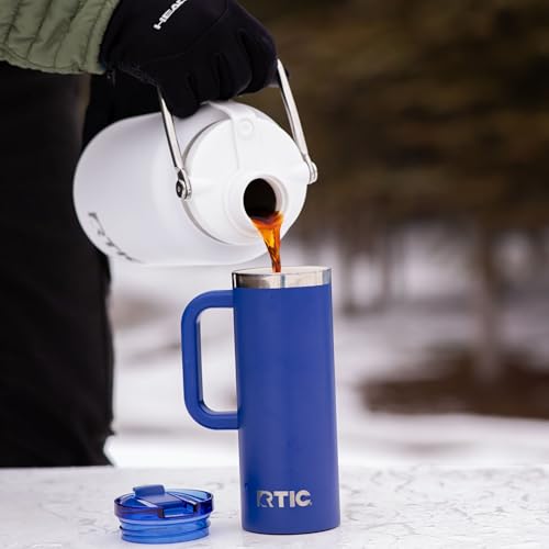 RTIC Half Gallon Outback Jug, Ceramic Lined, White | Stainless Steel, Insulated Water Bottle with Lid and Handle, Double Wall Vacuum Insulation - color: White