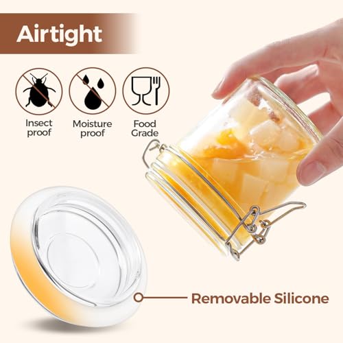 ComSaf Small Mason Glass Jars with Airtight Lids 8 oz 6 Pack Pantry | Jelly spice jar, Sourdough discard, Jam jelly honey, Spice rack cabinet organization, Seasoning herbs powders - size: 8oz*6