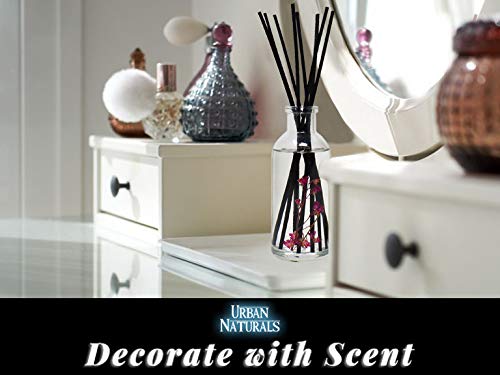Reed Diffuser Set, Amber & Lavender - Bathroom Shelf Décor | (AWAKEN and RENEW) Mind & Body Aromatherapy Collection, Essential Oil Botanical Diffusing Room Scent - color: Amber & Lavender