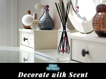Reed Diffuser Set, Amber & Lavender - Bathroom Shelf Décor | (AWAKEN and RENEW) Mind & Body Aromatherapy Collection, Essential Oil Botanical Diffusing Room Scent - color: Amber & Lavender