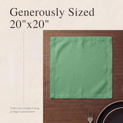 Urban Villa Cloth Napkins Cotton 20x20 (Set of 12) Geen - color: 020 Green, size: 20" x 20" (Set of 12)