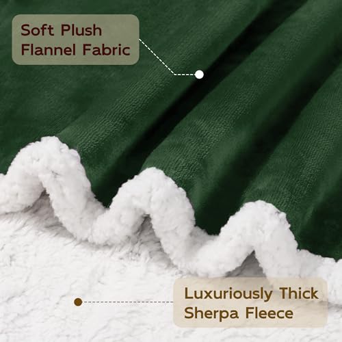 BEAUTEX Sherpa Fleece Throw Blankets Soft Fluffy Flannel Plush Cozy | Fuzzy Green Cuddle Blanket for Couch, Bed, Sofa, Adults (50" x 60", Green) - color: Sagegreen, size: Throw-50"x60"