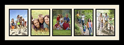 ArtToFrames Collage Photo Frame Single Mat with 5-5x7 Openings with Satin Black Frame and Canary mat. - color: 5 - 5x7 - (2137), size: Canary