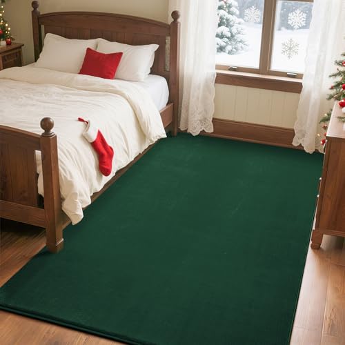 Przemy 4x6 Green Super Soft Area Rug for Bedroom Living Room | Washable Thickened Memory Foam Rugs, Modern Aesthetic Indoor Carpet for Bedside Kids Boys Girls Room Dorm Nursery Home Decor - color: Green, size: 4' x 6' (Rectangular)