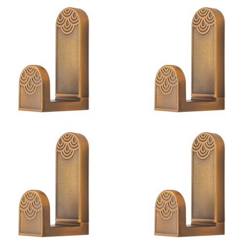 Vintage Wall Hooks for Hanging, Decorative Coat Hooks Wall Mount Unique Wall Decor Key Purse Hat Clothes Robe Towel Hook for Bathroom Shower Closet Entryway Antique Copper 4 Pack - color: Antique Copper