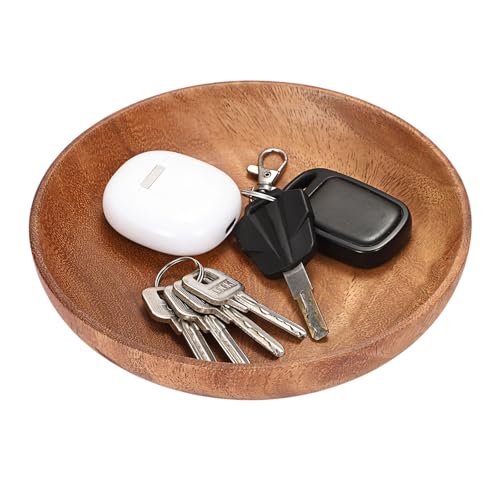 Acacia Wood Key Bowl for Entryway Table Decorative Trays for Home Decor Unique Decorative Bowls for Key Fruit Candy Snacks,7.1 x 1.6 Inches - size: 7.1 Inches