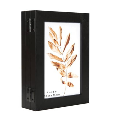 Black Double Photo Picture Frame 6 x 4, Holds 2 Standard Photographs, Freestanding, Twin Hinged 6x4 10 x 15 cm Picture Frames，Glass Front Stand Vertical on Desktop - color: Black, size: 2x46