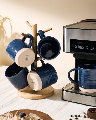 famiware Coffee Mugs Set of 4, 13 oz Mug Set, Ceramic Cup Set with Handle | Stoneware Mug for Coffee, Tea, Latte, Cappuccino, Microwave and Dishwasher Safe, Constellation Series，Abysses Blue - color: Constellation-Abysses Blue, size: 4 Count (Pack of 1)