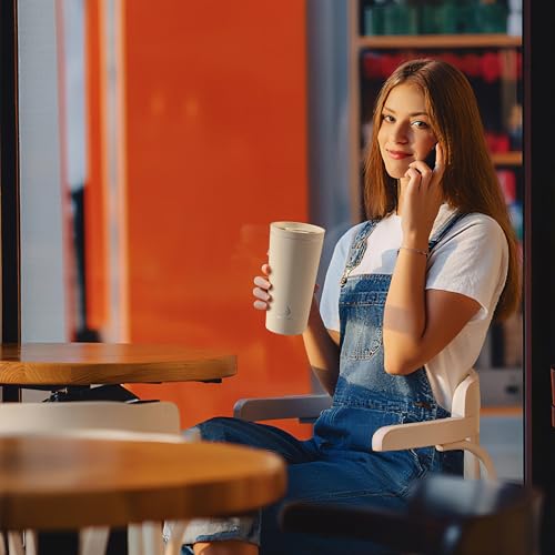 Ideus 17 oz Travel Coffee Mug, Double Wall Vacuum Stainless Steel Insulated Coffee Tumbler With Lid, Splash-Proof & Cup Holder Friendly, Keeps Drinks Hot/Cold, Dishwasher Safe, White - color: White