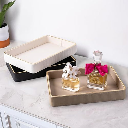 Leather Catchall Valet Tray for Men| Mens Valet Catch All Tray Key Basket - color: Black 1 Pack, size: 8" x 11" x 1.8"