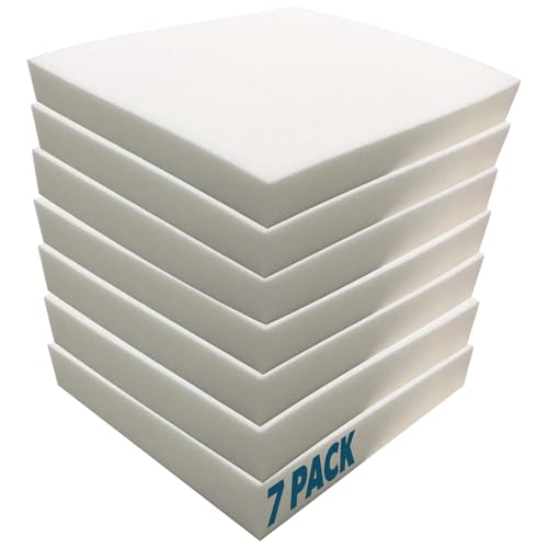 Foamma High Density Upholstery Foam, 2" x 24" x 24" 7-Pack - Couch Cushion Foam Replacement Pad, High Density Pad for Seats, Pillows, Chairs, and Craft Projects - color: High Density, size: 2" x 24" x 24", style: 7 Pack