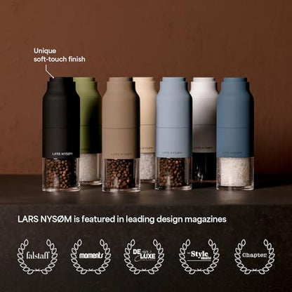 LARS NYSØM Salt and Pepper Grinder Set, Stainless Steel Manual Salt and Pepper Mills, Adjustable Ceramic Grinder, Design Spice Shakers (Blue) - color: Stone Blue/Sky Blue