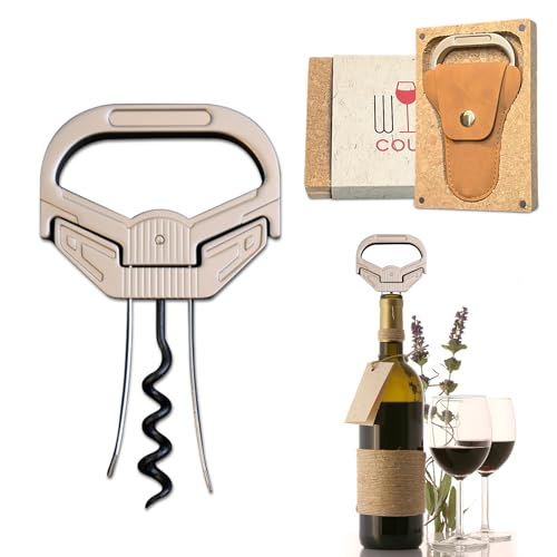 Sleek 3-in-1 Ah So Wine Opener & Two Prong Cork Remover | Vintage cork saver,3-IN-1 versatility,Sleek Design,Sommelier Essential,Portable with Sheath - color: Sleek