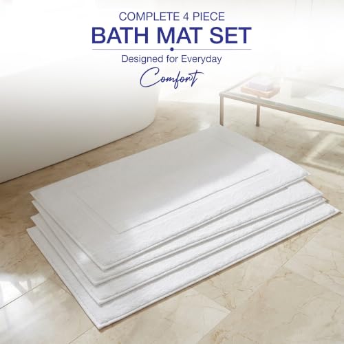 Soft and Absorbent White Bath Mat - Quick-Drying, Non-Slip Bathroom Rug with Plush Comfort for Spa-Like Feel - Durable and Machine Washable - (White, Bath Mat) - style: Bath Mat