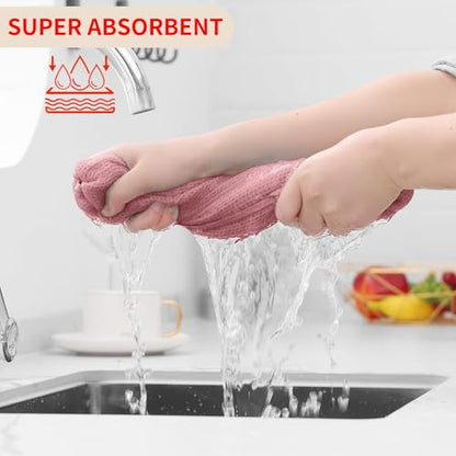 Homaxy 100% Cotton Waffle Weave Kitchen Dish Cloths 24-Pack, Dried Rose | 12 x 12 Inches, Ultra Soft Absorbent Dish Towels, Quick Drying Dish Rags with Hanging Loop - color: Dried Rose, size: 12 X 12 - 24 Pack