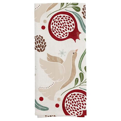 Boston International Dish Towel Set of Two Cotton Tea Towels, 28" x 18", Winter Berry - color: Winter Berry
