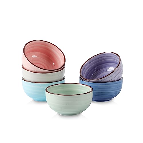 Selamica Ceramic Mini Bowls, 4 OZ Dipping Bowls, Gradient Color Set of 6 | Microwave & Dishwasher Safe - color: Gradient Color, size: 4 Oz