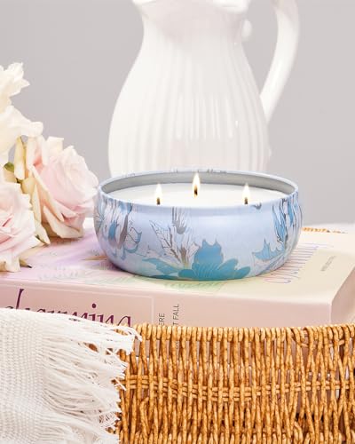 M&SENSE Ocean Waters Scented Soy Candles 12oz | Triple Wick, 40 Hour Long Burn, Non-Toxic,100% Natural Soy Wax, Stress Relaxing Aromatherapy Candle Gift for Women Men - color: Ocean Waters
