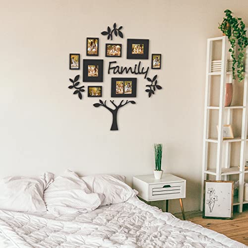 HELLO LAURA - Picture Frame Collage Large Wall Hanging Photo Frames Elegant Tree Collage Frame Gifts for Family Friends 4x6 inch Home Wall Decor Gallery Display (Black - Family Tree shape) | Multi Photo Frame for 4x6 Photos, Elegant Wall Hanging Gallery D