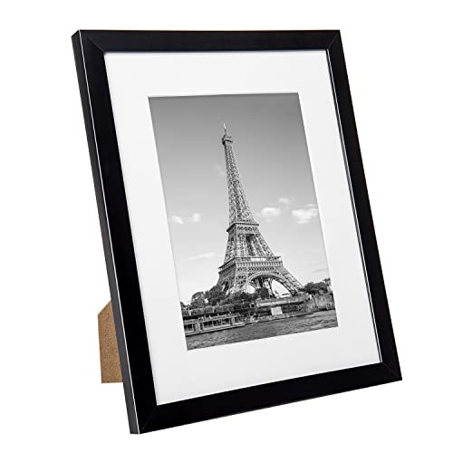 upsimples 8x10 Picture Frame Set of 10, Display Pictures 5x7 with Mat or 8x10 Without, Multi Photo Frames Collage for Wall or Tabletop Display, Black | Fit 5x7 and 8 x 10 Photos, Wall or Tabletop Display, For Gallery Hallway Living Room, For Christmas - c