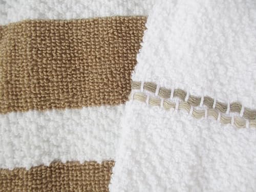100% Cotton Kitchen Towel Set 2 Pack (Brown Stripes) - color: Brown Stripes