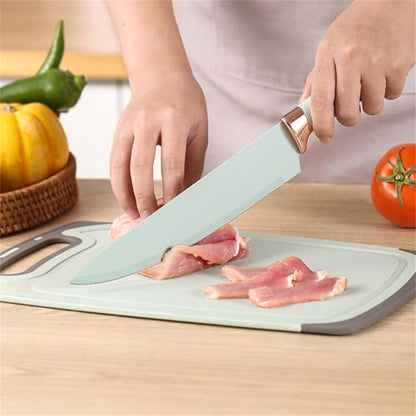 Kitchen Cooking Utensils and Knife Set with Block, 19 Pieces Cooks Cutting Set 11 Silicone Utensils Tool 5 Pcs Sharp Stainless Steel Chef Knives Scissors Whisk Tongs and Cutting Board (Light Green) - color: Light Green