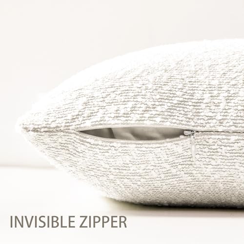 18x18 Boucle Throw Pillow Covers, Set of 2, White - color: White, size: 18" x 18" (Pack of 2)