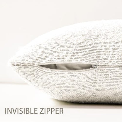 18x18 Boucle Throw Pillow Covers, Set of 2, White - color: White, size: 18" x 18" (Pack of 2)