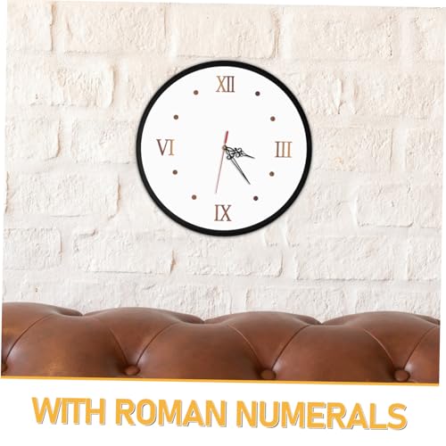 KALLORY Modern Minimalist Wall Clock with Silent Mechanism Solid Wood Design Featuring Roman Numerals for Living Room Bedroom and Office Decor