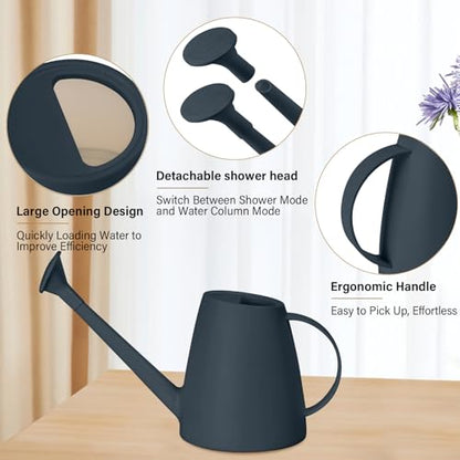 Watering Can - for Indoor and Outdoor House Plant Garden - with Long Spout - 1/2 Gallon - Grey - color: Gray
