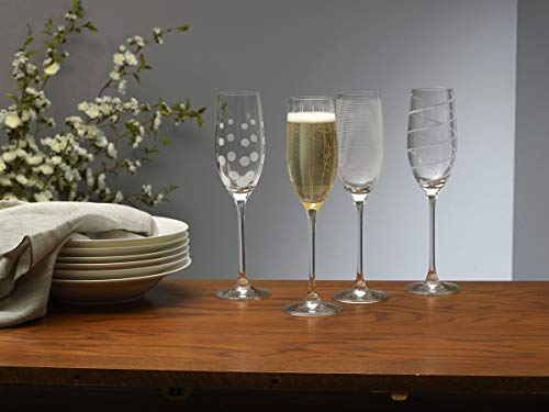 Mikasa Crystal Cheers Champagne Flutes, Set of 4, 8 fluid ounces - style: Champagne Flute