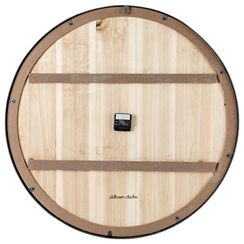 30-inch Farmhouse Metal & Solid Wood Noiseless Wall Clock (Whitewash, 30-inch) - color: Whitewash, size: 30-inch