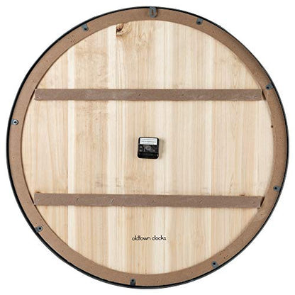 30-inch Farmhouse Metal & Solid Wood Noiseless Wall Clock (Whitewash, 30-inch) - color: Whitewash, size: 30-inch